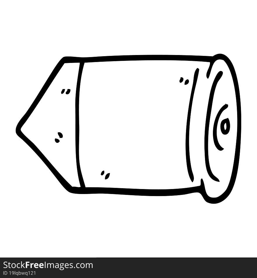 Line Drawing Cartoon Bullet