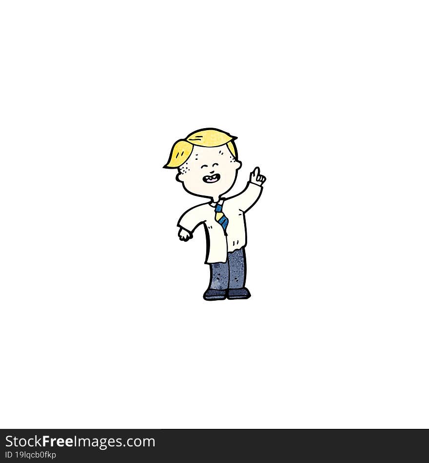 cartoon blond school kid