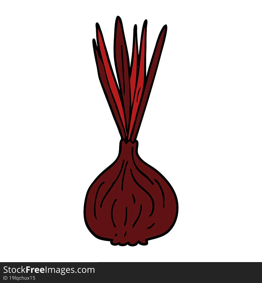 Cartoon Doodle Sprouting Onion