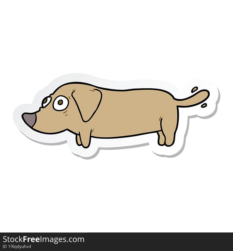 sticker of a cartoon dog