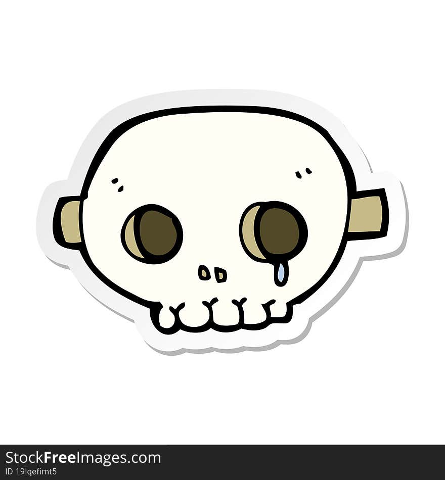 sticker of a cartoon skull mask