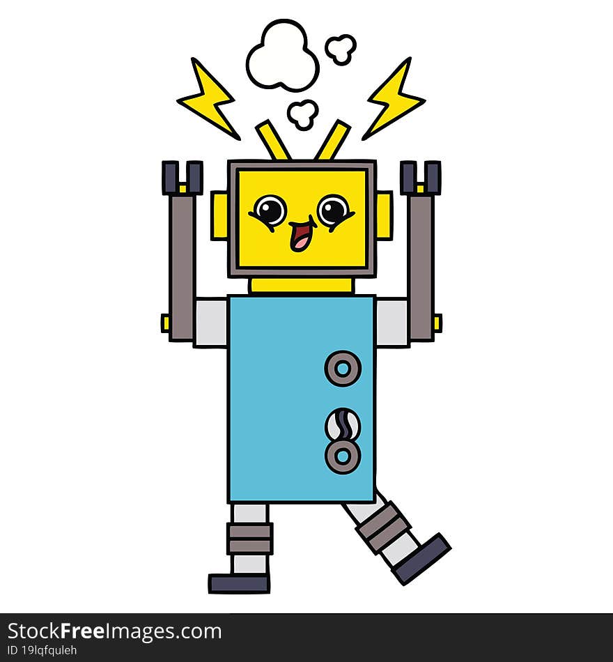 cute cartoon happy robot