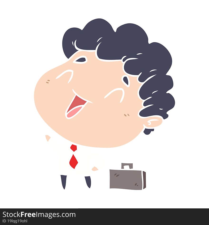 cute flat color style cartoon businessman