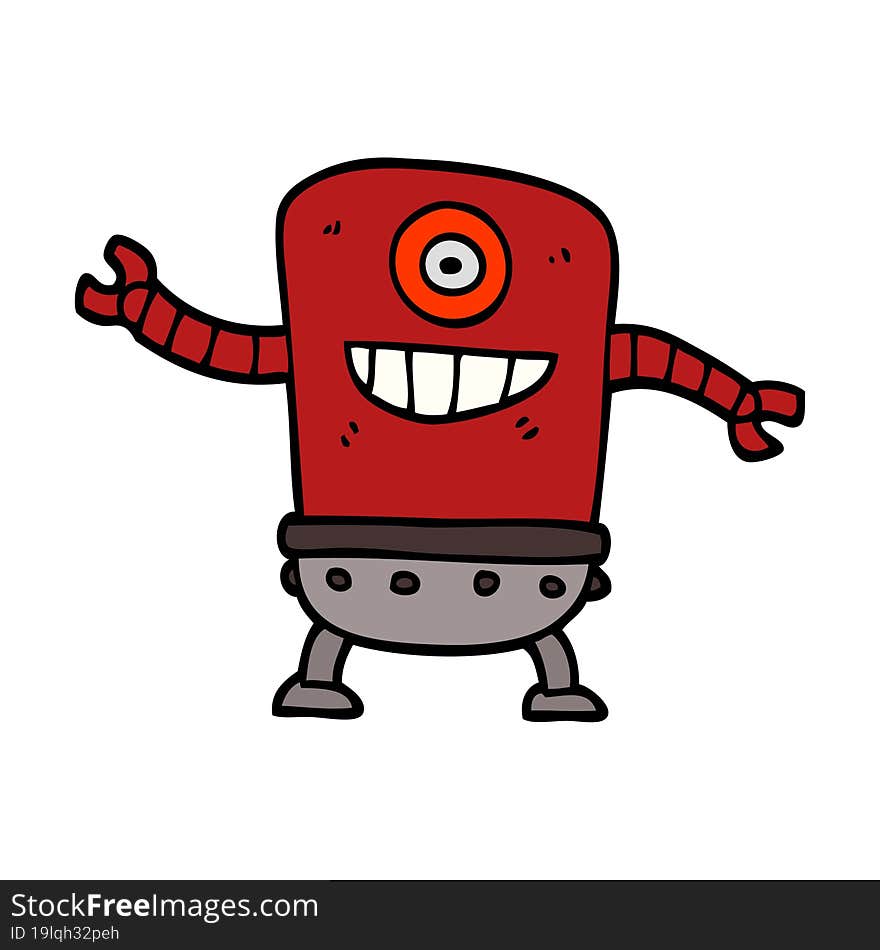 cartoon doodle robot