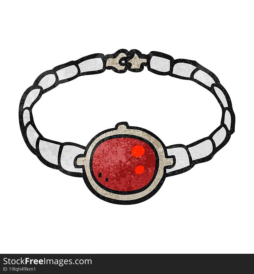 freehand textured cartoon ruby bracelet