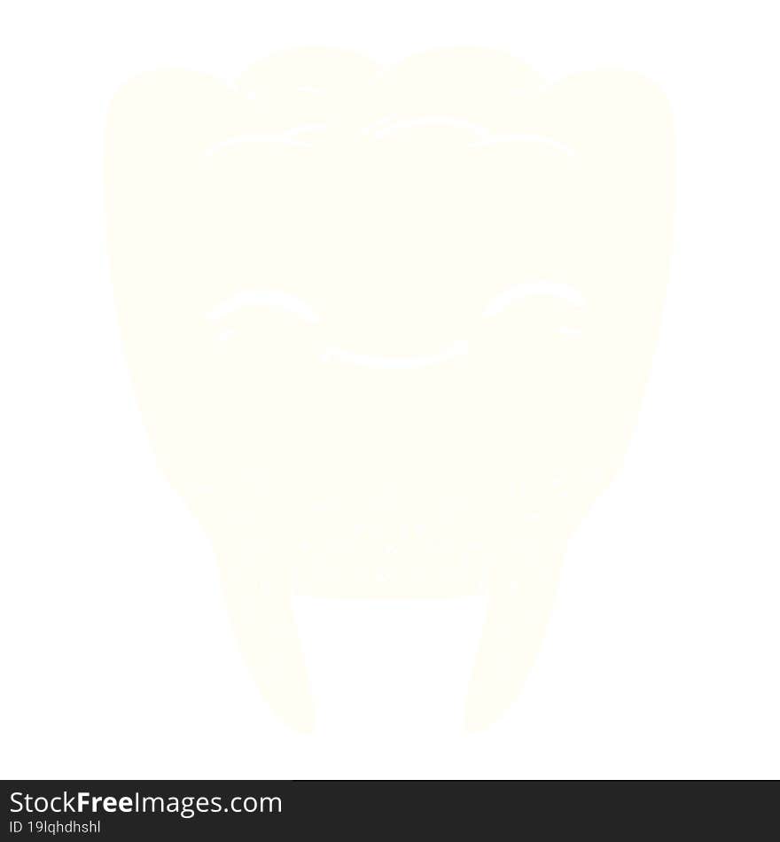 flat color style cartoon tooth