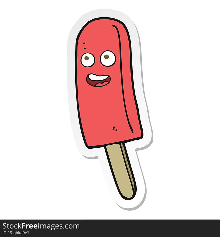 sticker of a cartoon ice lolly