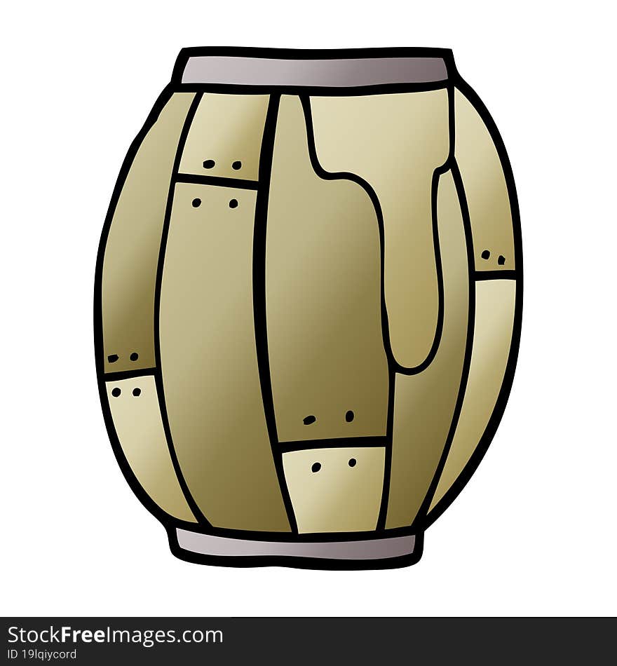 Cartoon Doodle Beer Barrel