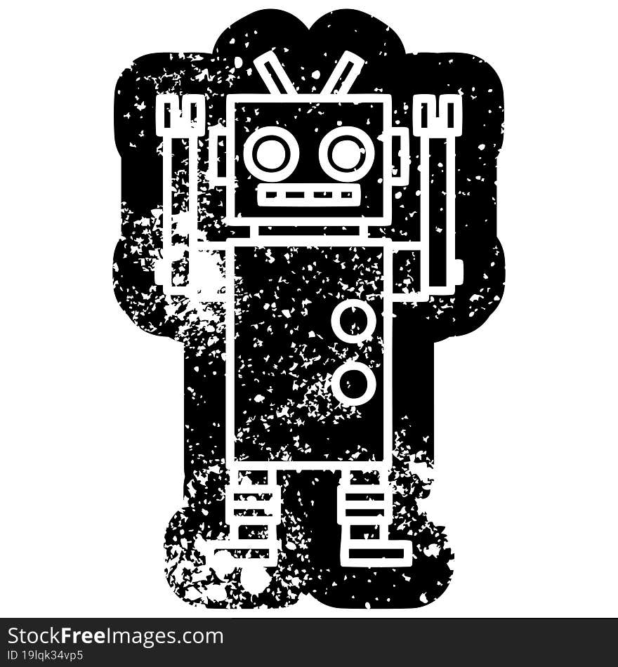 Dancing Robot Distressed Icon