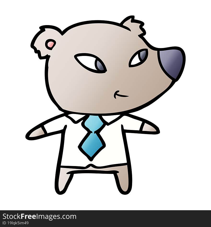 cute cartoon bear in office clothes. cute cartoon bear in office clothes