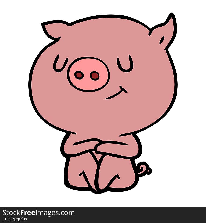 happy cartoon pig. happy cartoon pig