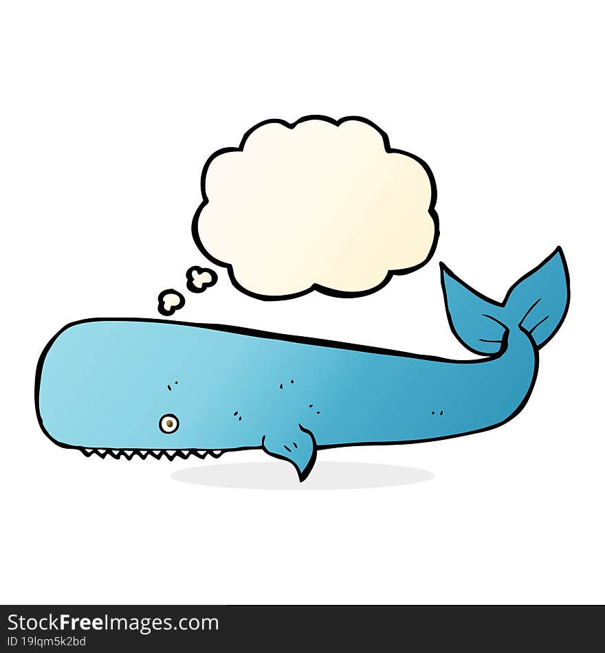 cartoon whale with thought bubble