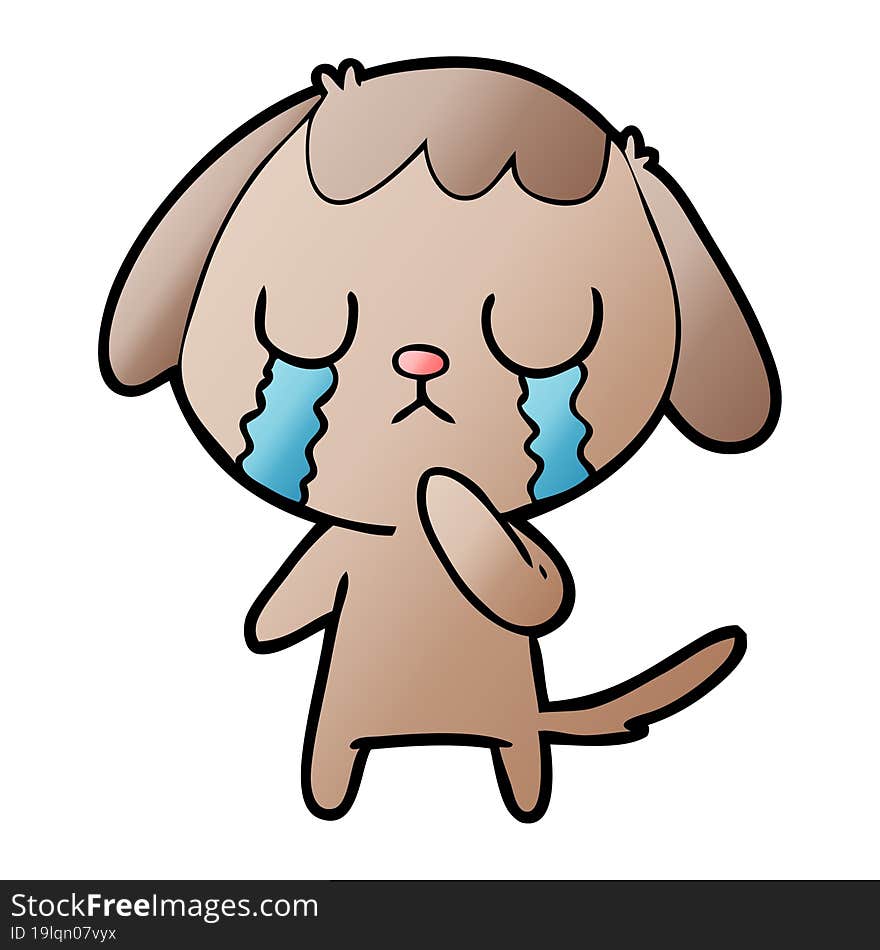 cute cartoon dog crying. cute cartoon dog crying