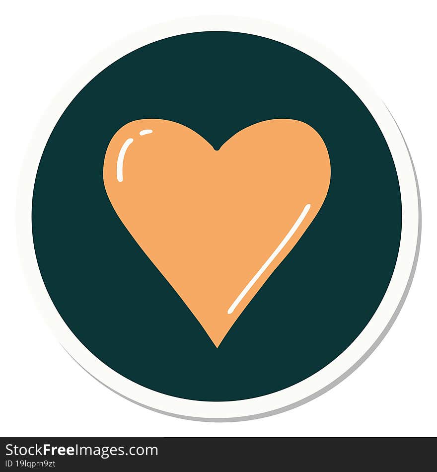 sticker of tattoo in traditional style of a heart. sticker of tattoo in traditional style of a heart