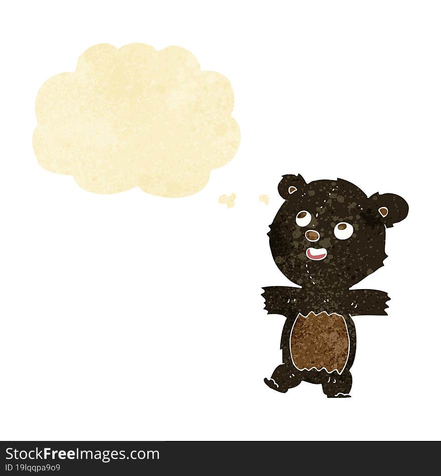 Cartoon Black Bear With Thought Bubble