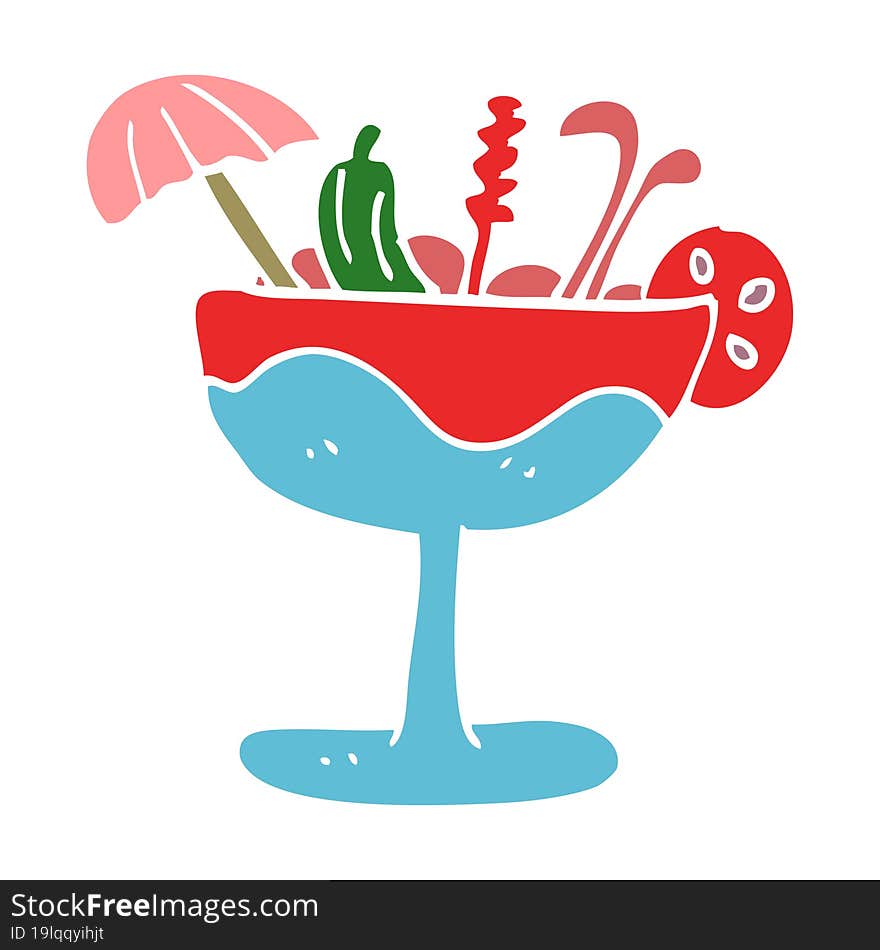 cartoon doodle tropical cocktail