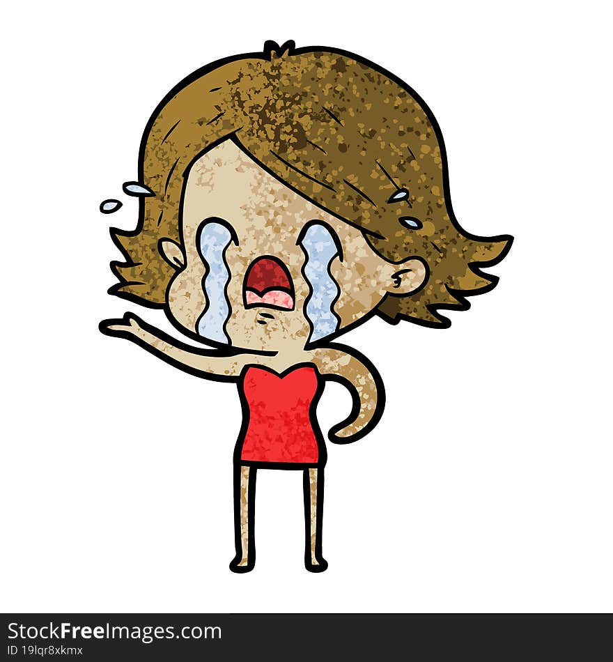 cartoon woman crying. cartoon woman crying