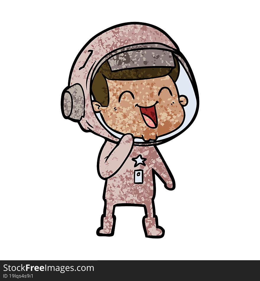 happy cartoon astronaut. happy cartoon astronaut