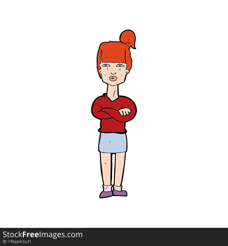 cartoon annoyed woman