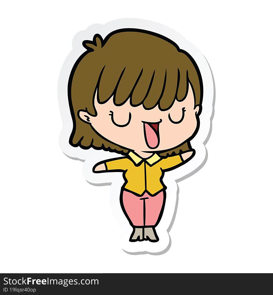 sticker of a cartoon woman