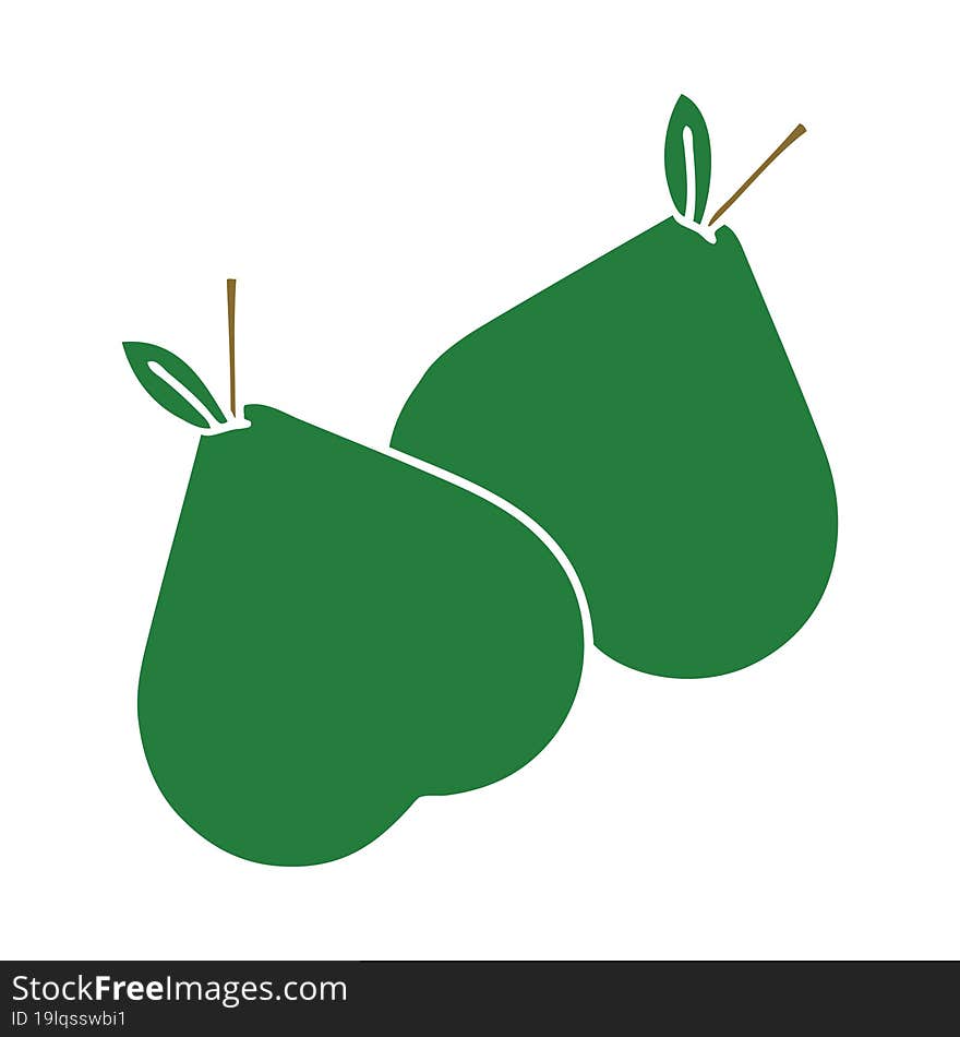 Flat Color Retro Cartoon Pears