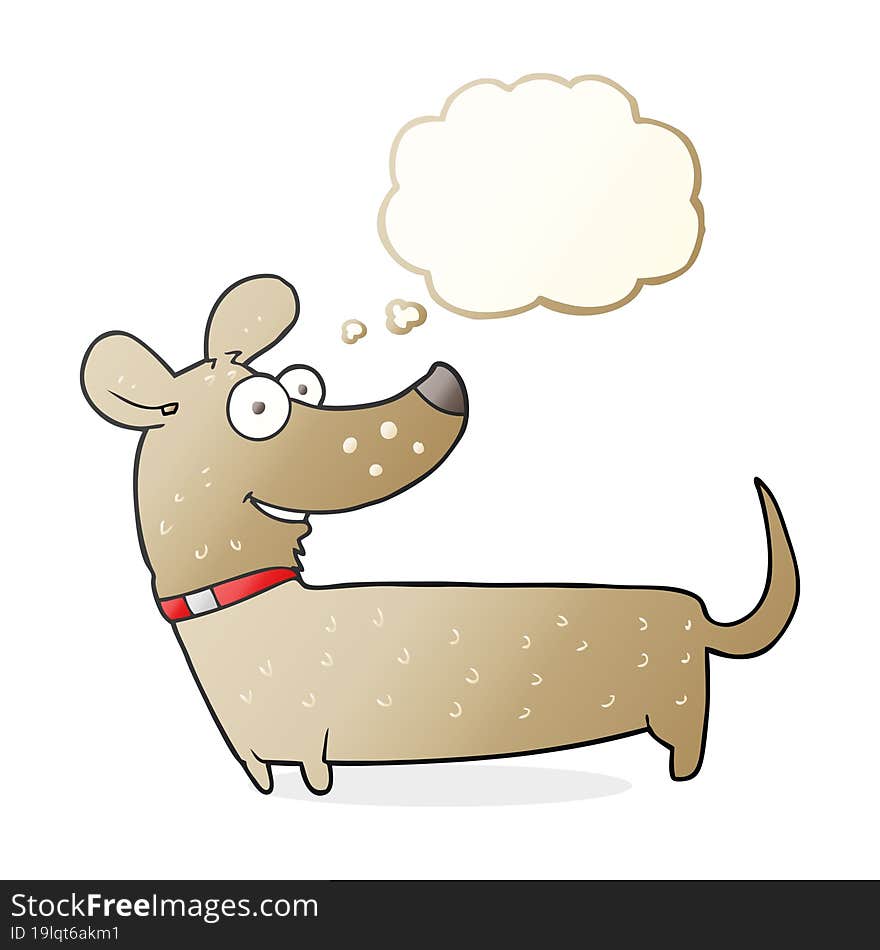 Thought Bubble Cartoon Happy Dog