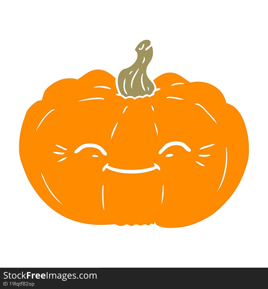 Flat Color Style Cartoon Pumpkin