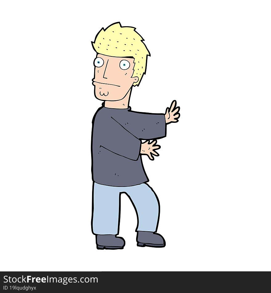 cartoon nervous man