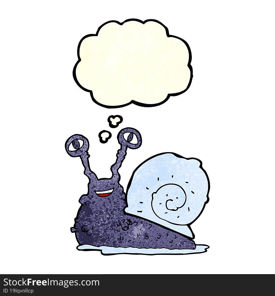 cartoon snail with thought bubble