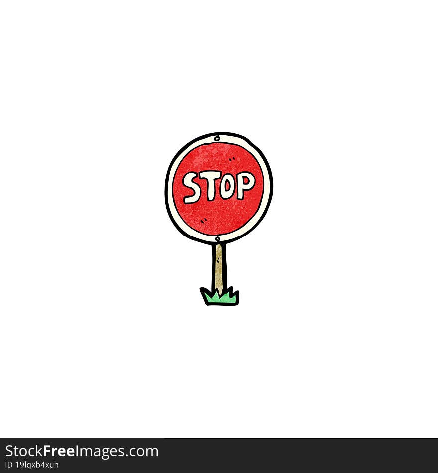 cartoon stop sign