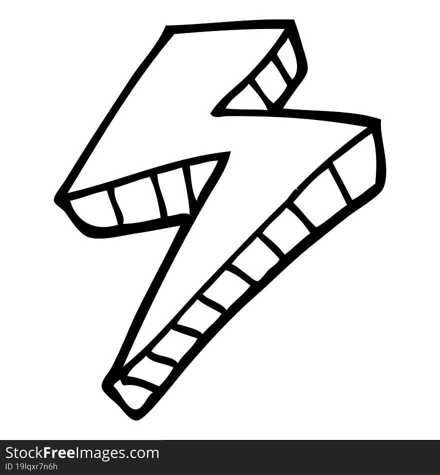 line drawing cartoon lightening bolt