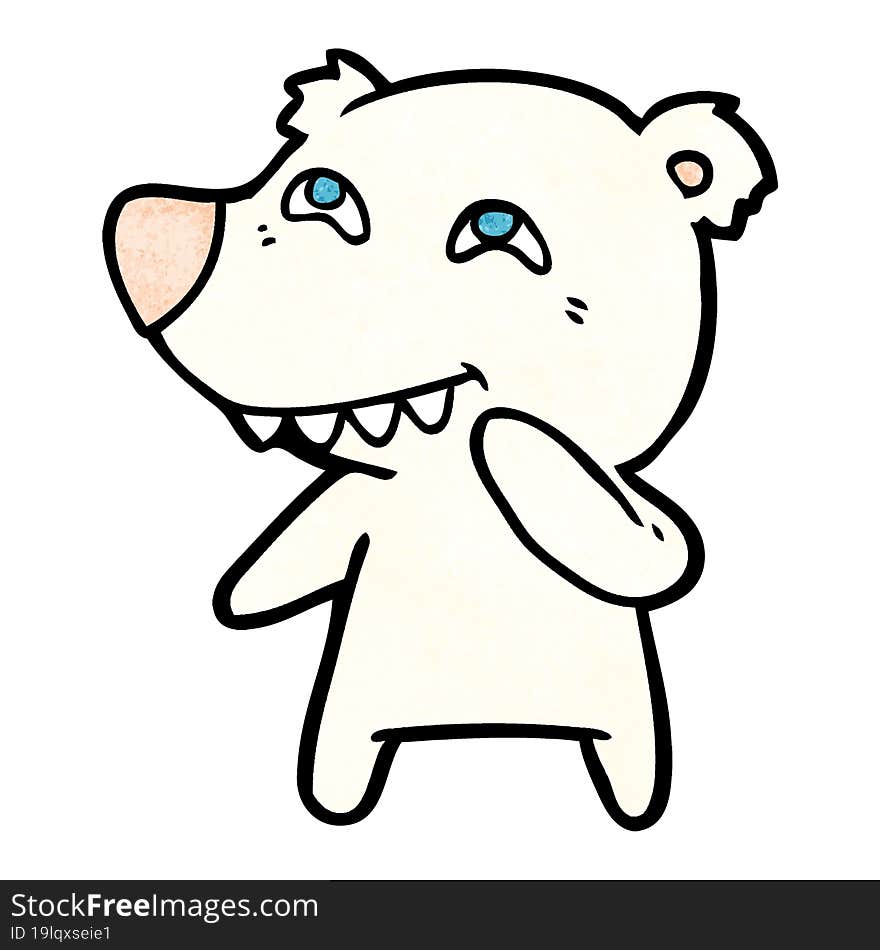 cartoon polar bear showing teeth. cartoon polar bear showing teeth