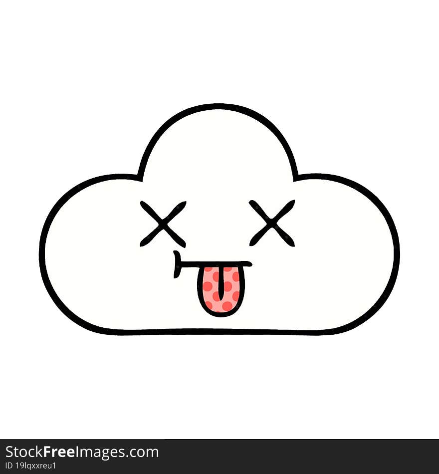 Comic Book Style Cartoon White Cloud