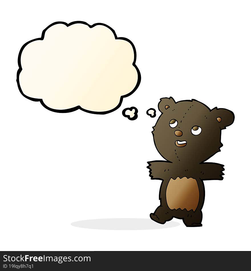 Cartoon Black Bear With Thought Bubble