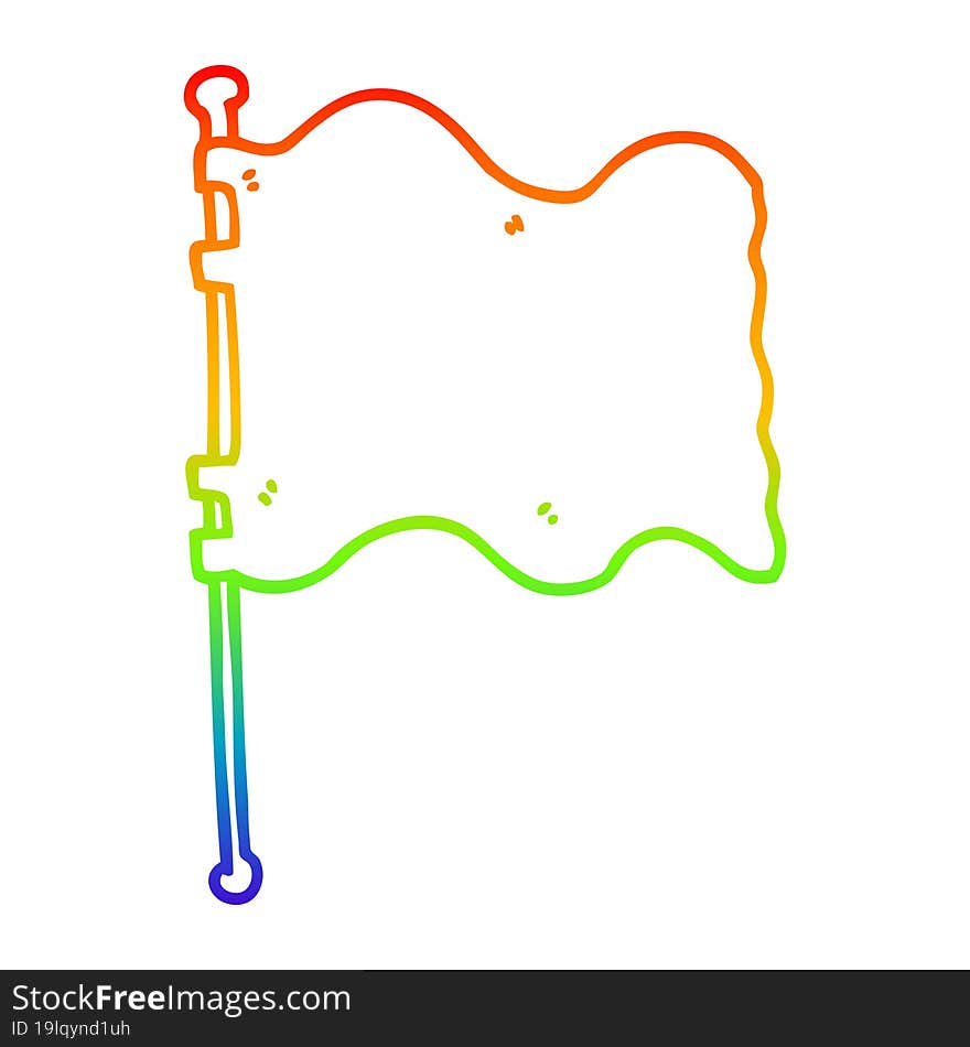 rainbow gradient line drawing cartoon flag