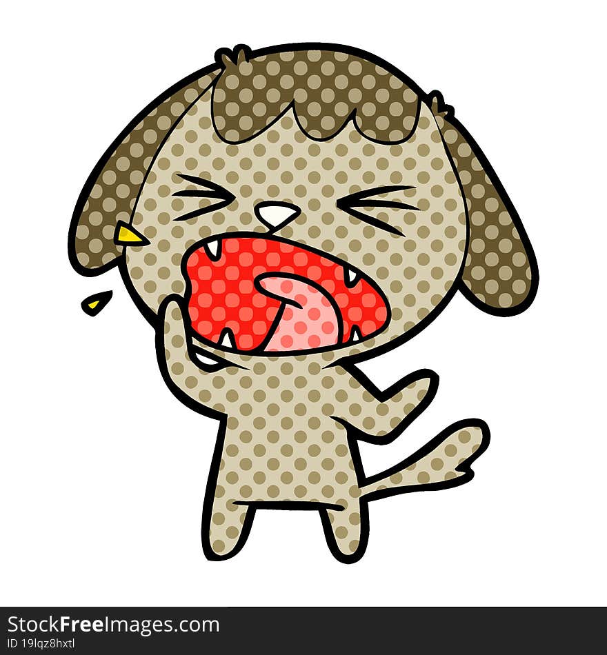 cute cartoon dog barking. cute cartoon dog barking