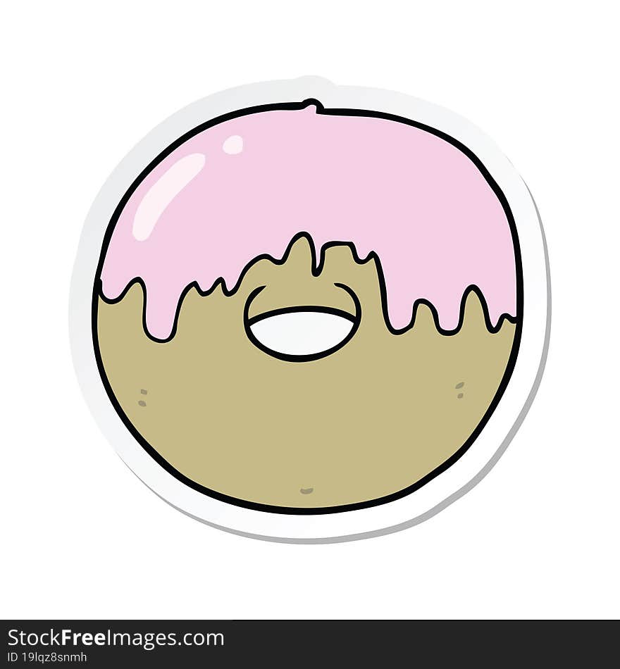 sticker of a cartoon donut