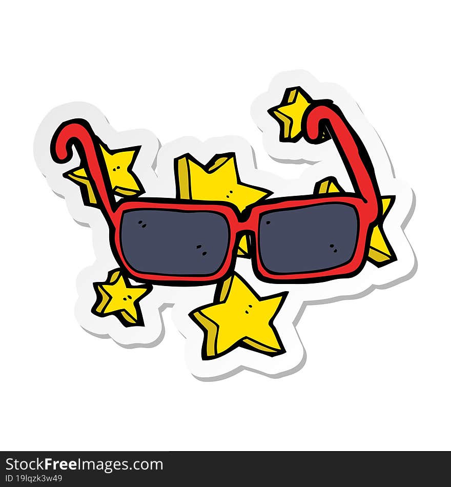 Sticker Of A Cartoon Expensive Sunglasses