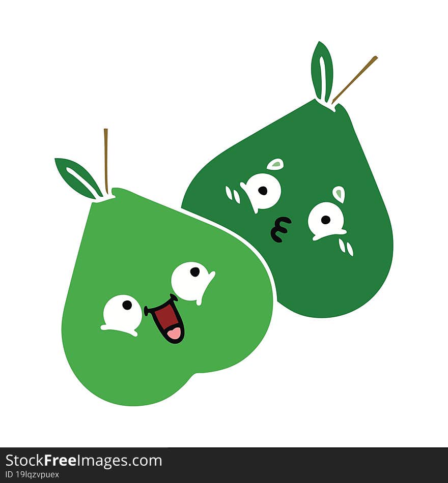 Flat Color Retro Cartoon Pears