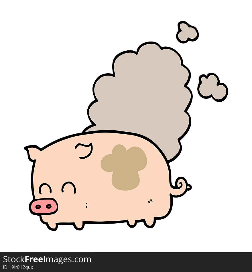 cartoon smelly pig