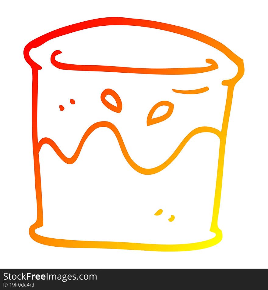 warm gradient line drawing cartoon drink in glass tumbler