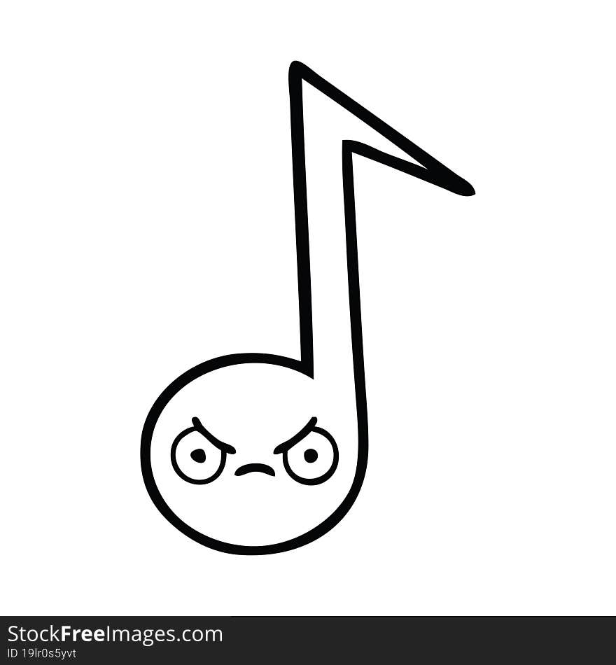 line drawing cartoon musical note