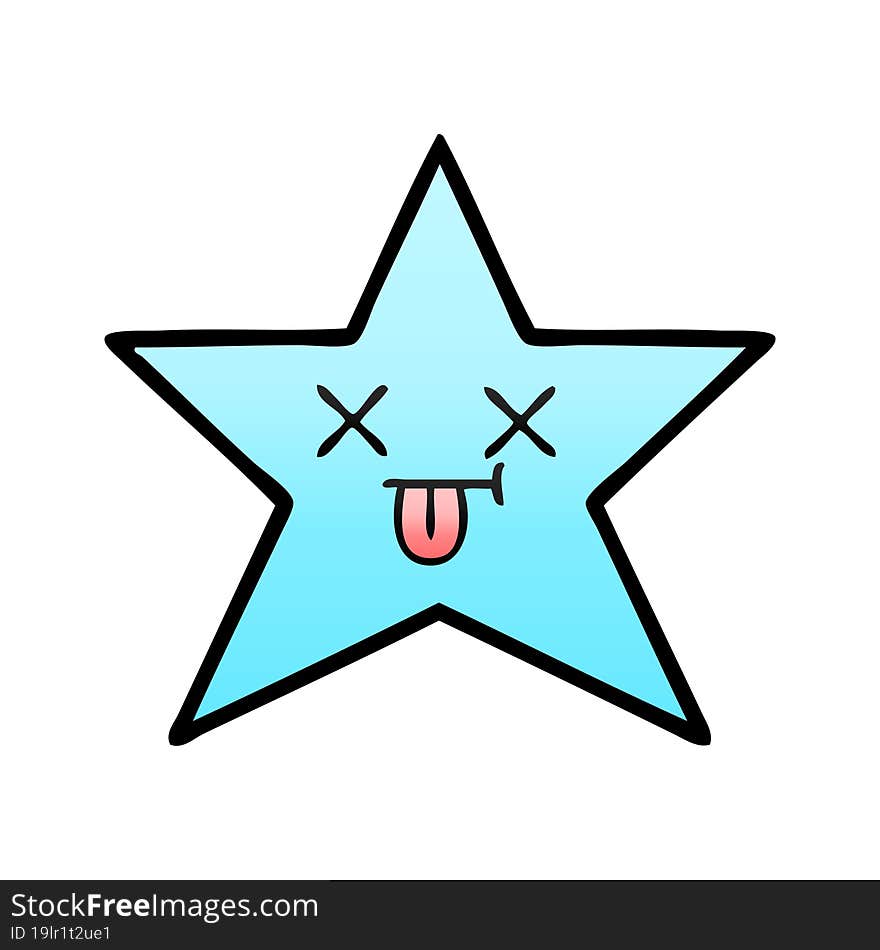 gradient shaded cartoon star fish