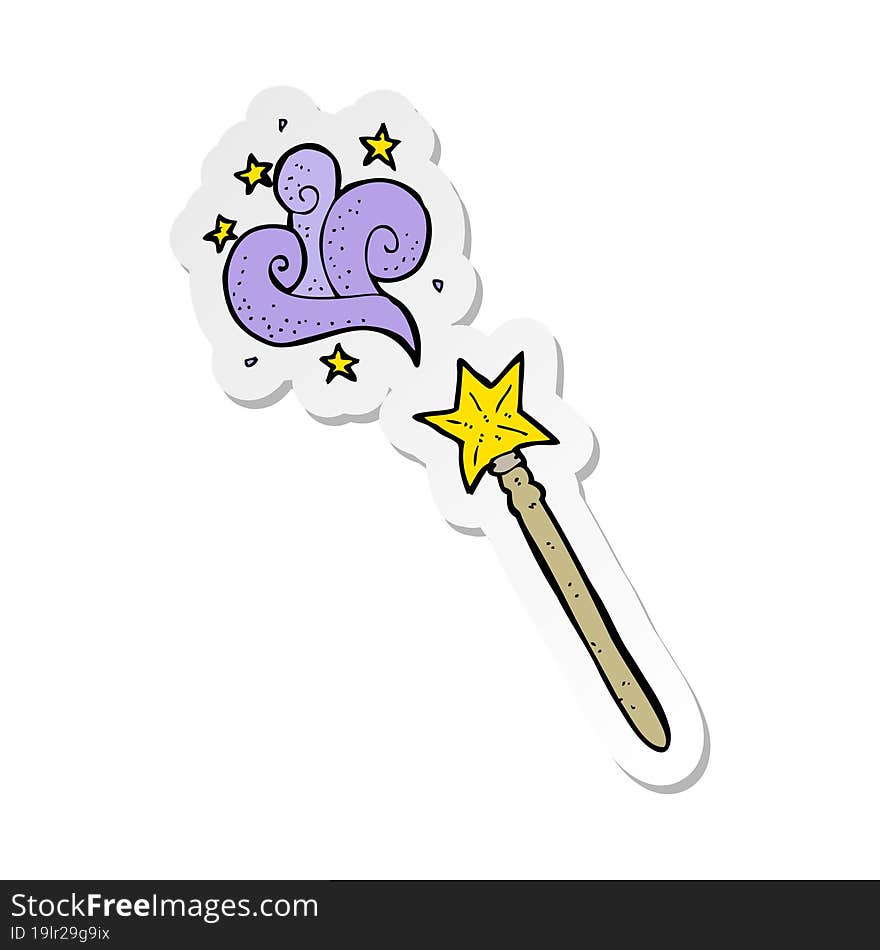 sticker of a cartoon magic wand