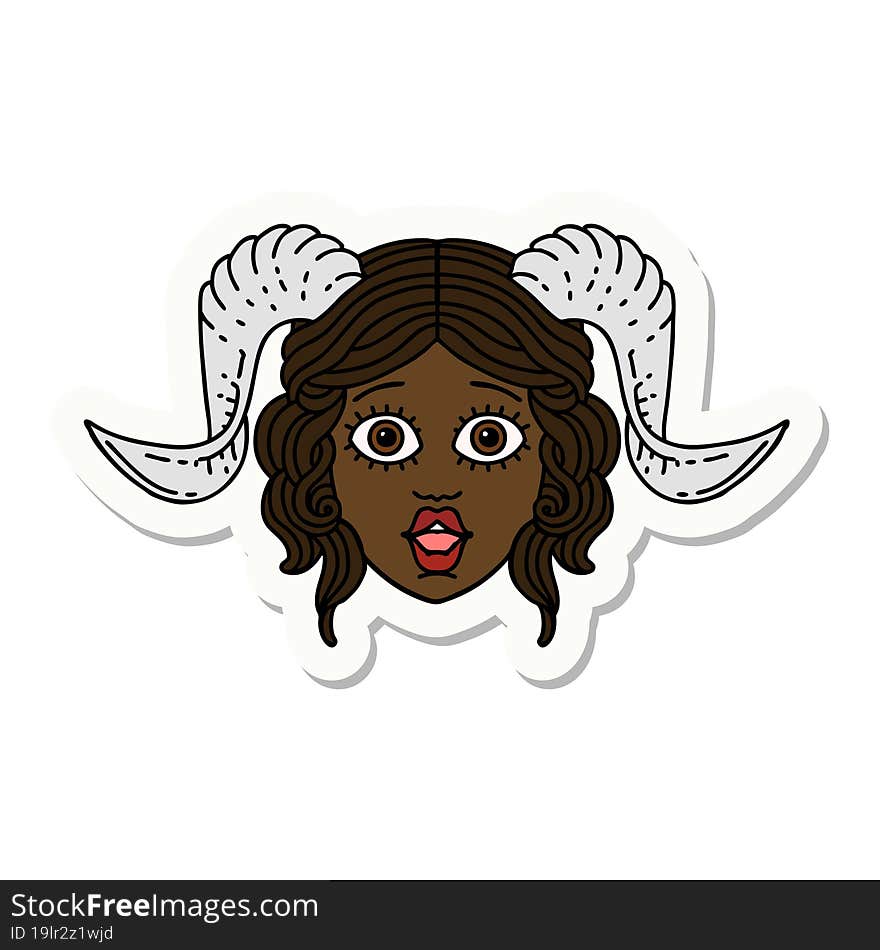 Tiefling Character Face Sticker