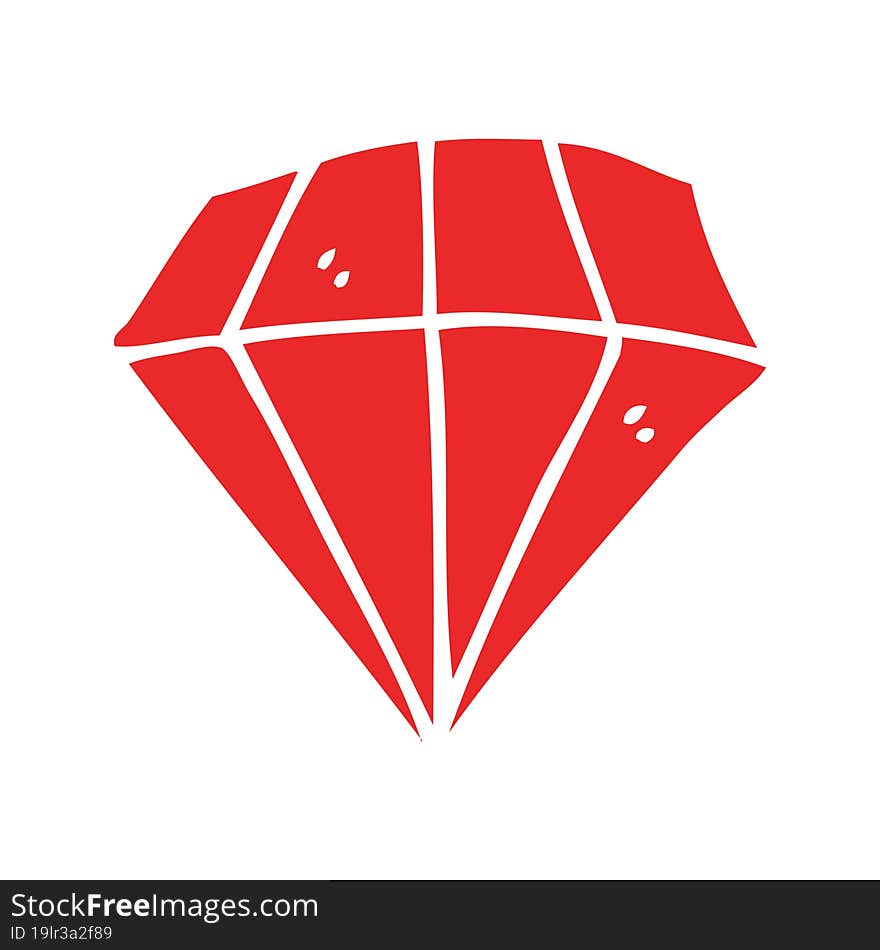 Flat Color Style Cartoon Tattoo Diamond