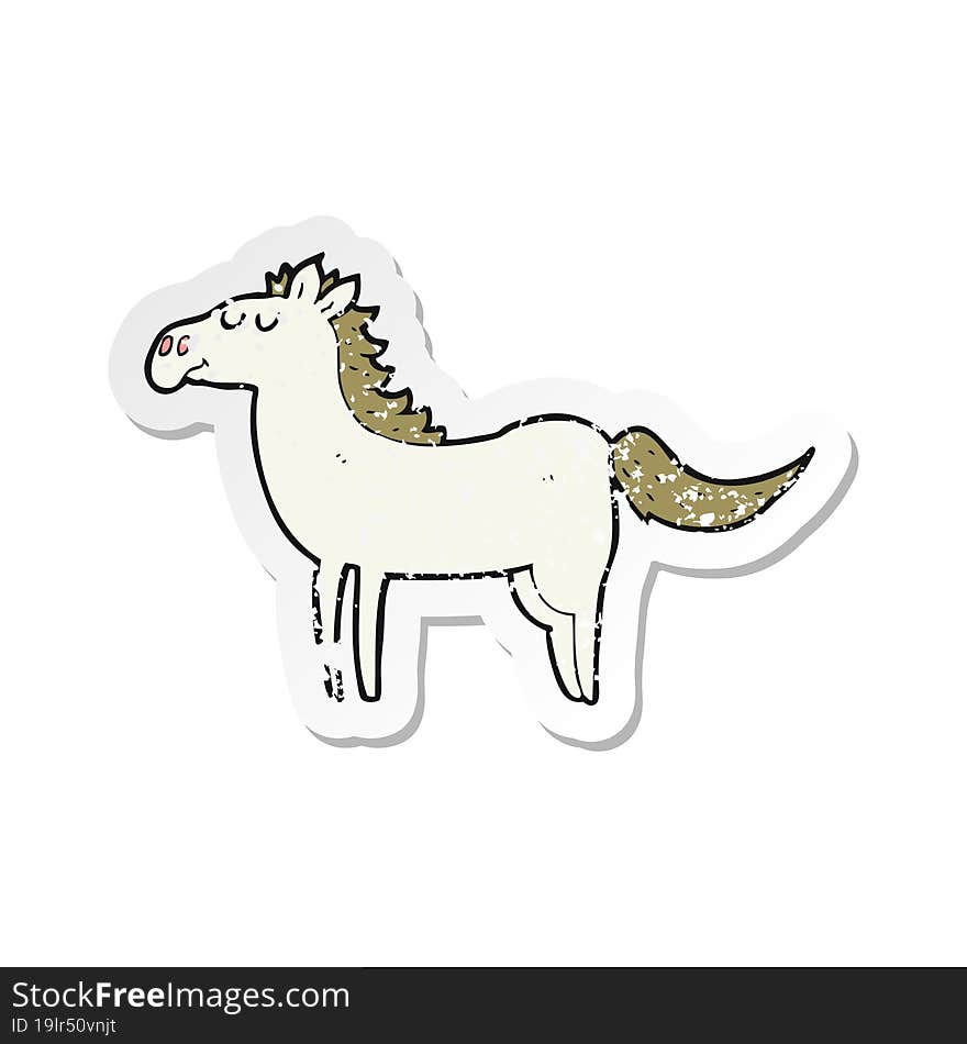 retro distressed sticker of a cartoon horse