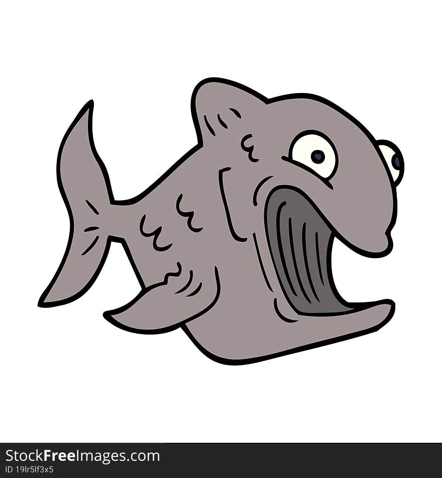 funny cartoon doodle fish