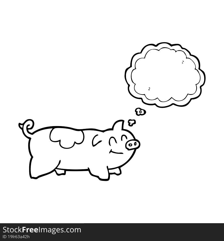 thought bubble cartoon pig