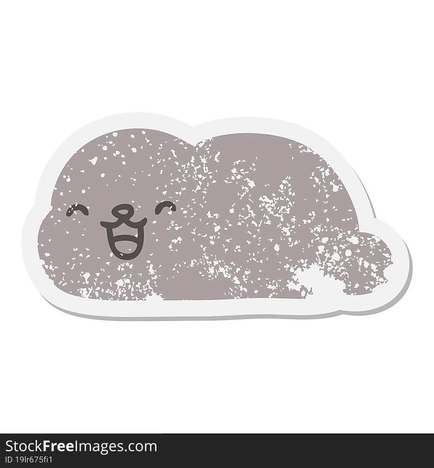 Cute Cartoon Seal Grunge Sticker